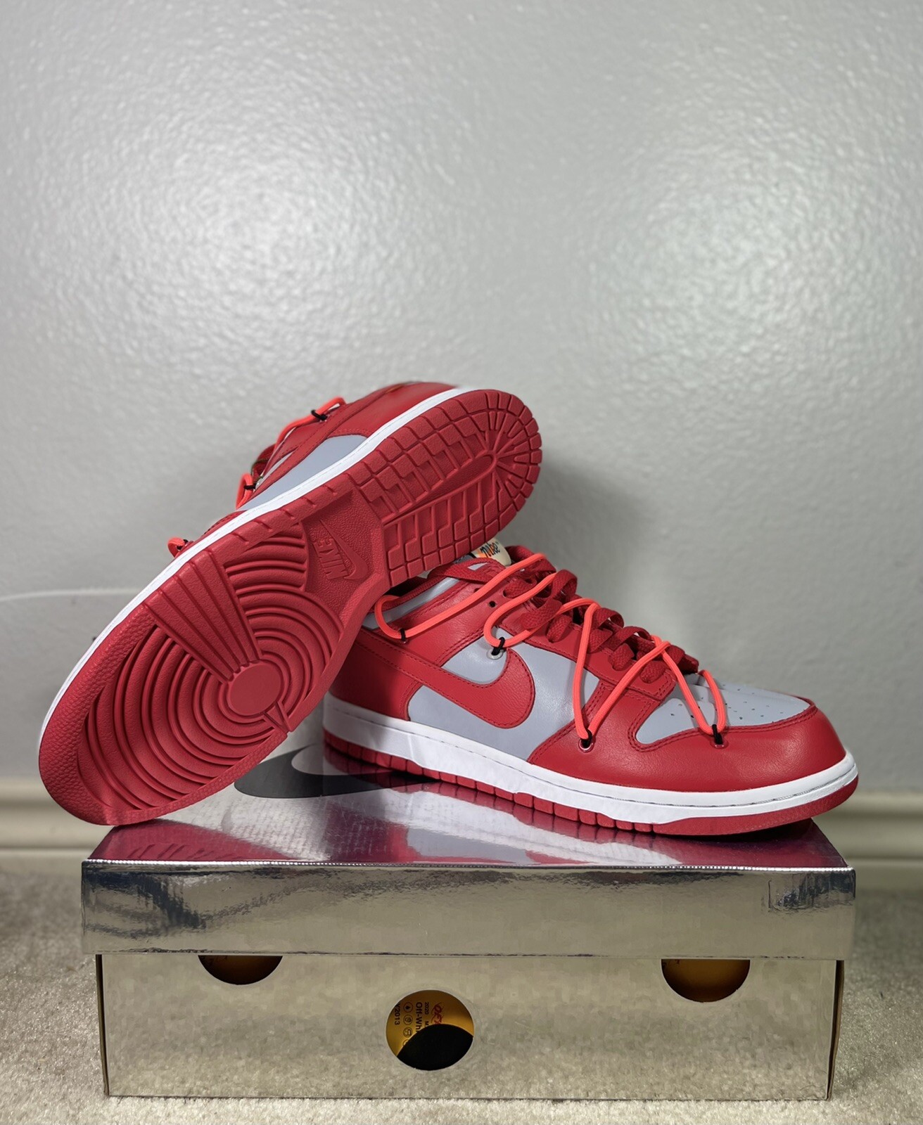 OFF WHITE X NIKE Taglia 11 Nike Dunk Low x OFF WHITE University Red 2019