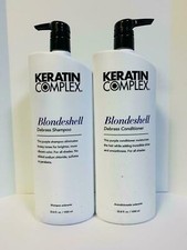 Keratin Complex BLONDESHELL Brighten Shampoo  Conditioner - 33.8oz LITER DUO 