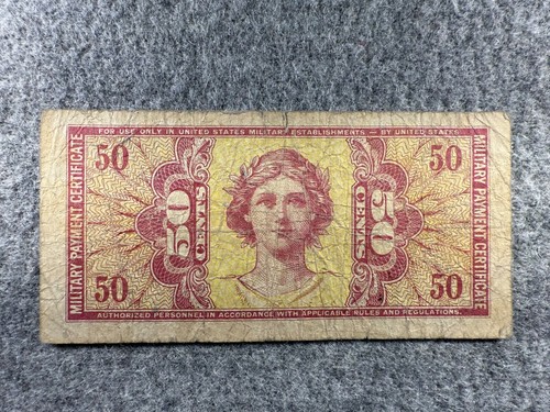 1958-61 U.S. 50 Cents Military Payment Certificate Series 541 PM39 SPC820 - Picture 2 of 2