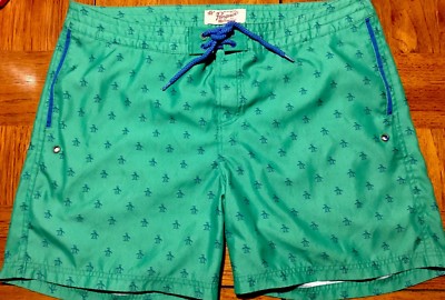 MENS ORIGINAL PENGUIN MUNSINGWEAR 5.5'' RETRO SWIM TRUNKS SHORTS LINED 38
