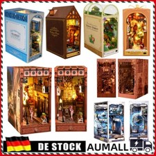 DIY Book Nook 3D Holzpuzzle Kit Bücherecke Modellbausatz Puppenhaus Kit mit LED