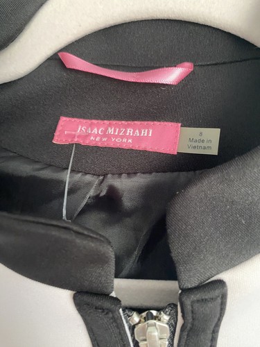 Isaac Mizrahi black and white jacket Size 8 Zipper NEW - Picture 2 of 8