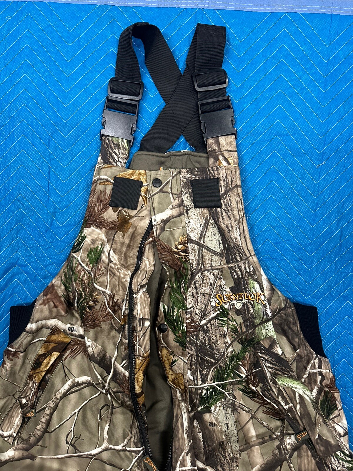 RealTree ScentLok Thunder Tek Camo Bibs Windproof Waterproof XL Carbon