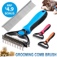 2in 1 Dog Pet Cat Fur Dematting Grooming Deshedding Trimmer Tool Comb Brush Home