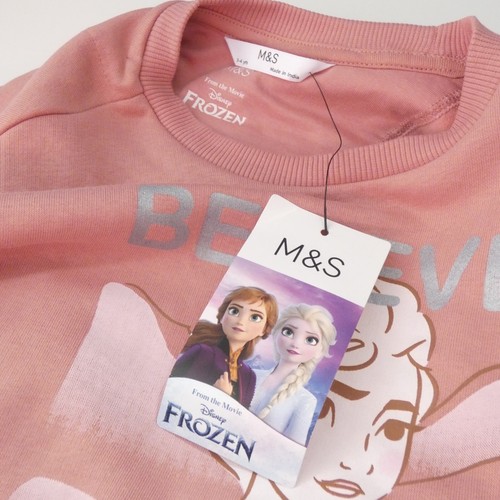 Marks Spencer Frozen Dress Disney Pink Tulle Elsa Sweatshirt BNWT 3 4 Y 104 cm - Picture 13 of 21