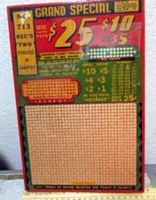 Grand Special #713 Vintage Punch Board Trade Stimulator Punchboard Gambling Game