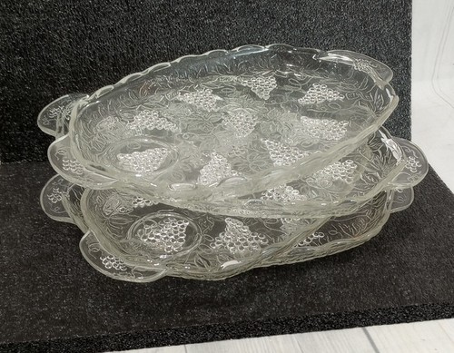 Vintage ~ Anchor Hocking (8 Piece) Crystal Serva-Snack Set in ~Original Box. USA - Picture 9 of 11