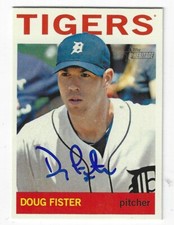 Autographed DOUG FISTER Detroit Tigers 2013 Topps Heritage Card #128 w/COA