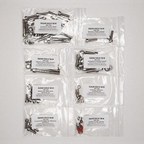 Kit visserie moteur Suzuki GSX-R 750 W de rechange en acier inoxydable robuste