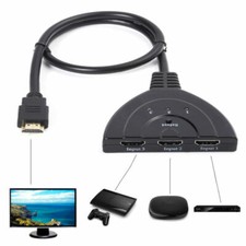 3 Port HDMI 2.0 Cable Auto Splitter Switch Switcher 3x1 Adapter HUB 3D 3 to 1 US