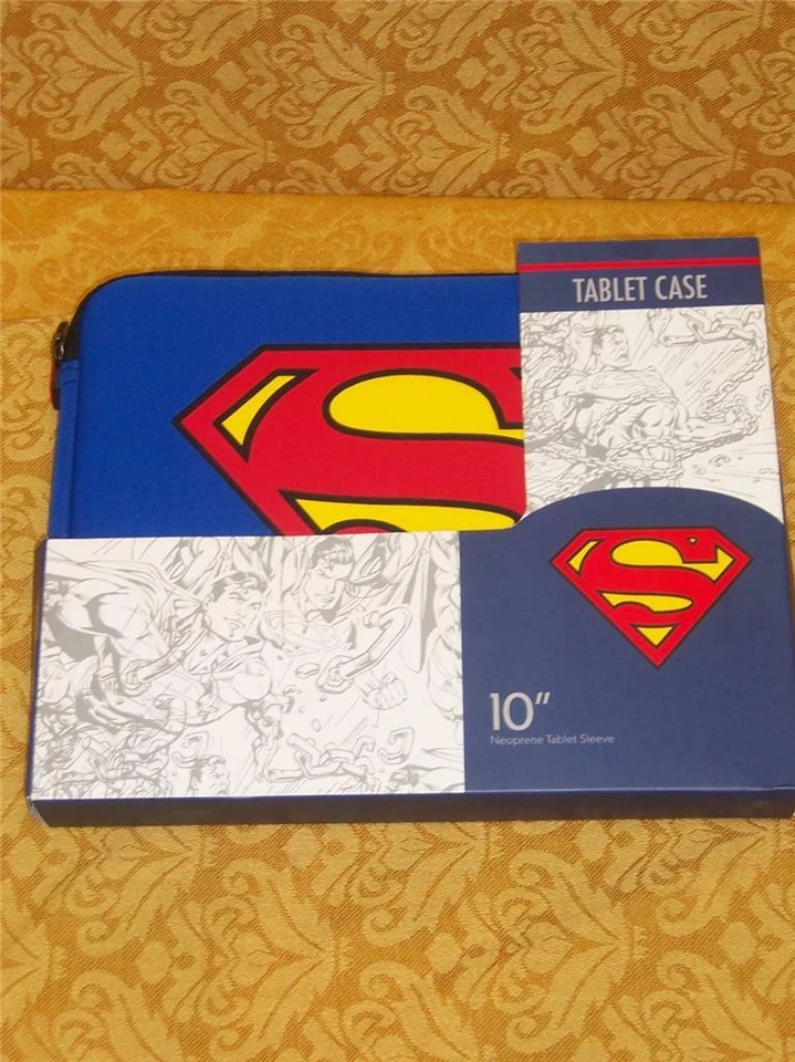 Superman Tablet SLEEVE Blue CASE 10" Neoprene Notebook Ipad Kindle Android NEW - Image 2 of 3