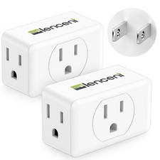 2 Prong to 3 Prong Outlet Adapter, Wall Plug Extender, Multiple Outlet Converter