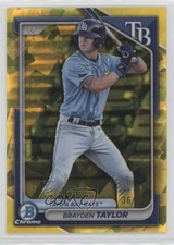 2024 Bowman Chrome Sapphire Prospects Yellow 36/75 Brayden Taylor #BCP-206 10vb
