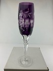 Vintage Ajka Marsala Amethyst Cut to Clear Champagne Flute Glass Hungary — photo 2
