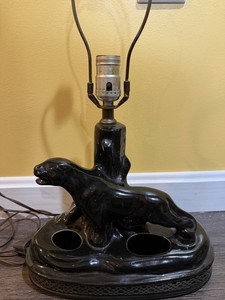 Vintage Ceramic Black Panther Lamp | eBay
