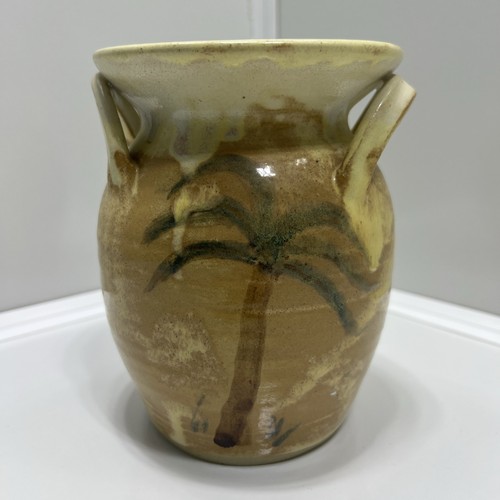 Handmade Art Pottery Crock Vase Signed Dots Pots Asheboro, NC- 6.5” tall 1990’s - 第 1/6 張圖片