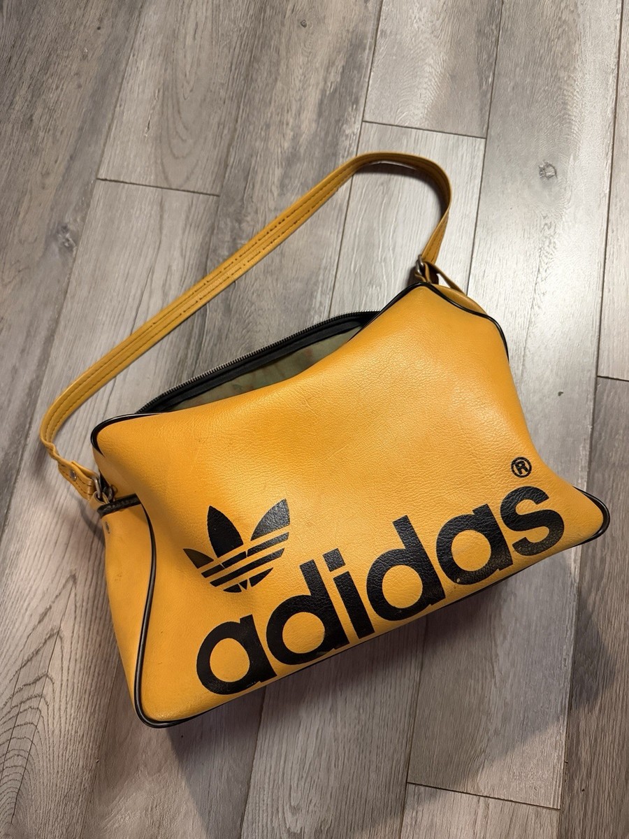 VTG 1970s Adidas Made In Yugoslavia Duffel Gym Bag Mustard Yellow
