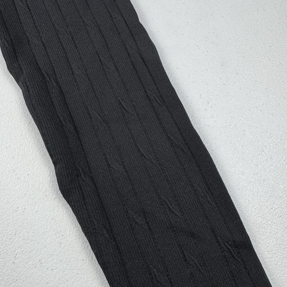 Leggings sin costuras forrados de vellón tejido con cable tono para mujer talla M/L negros Foto 3 de 4