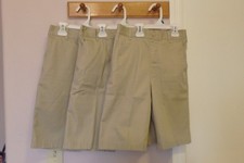 Lot of 3 French Toast Boys Uniform Pull-On Twill Shorts, Khaki, Size 14
