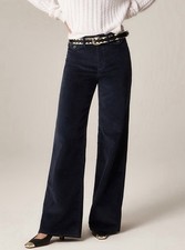 J.Crew Petite wide-leg trouser in washed velvet Size 30P