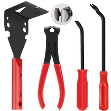 4Pcs Nail Puller with Trim Removal Tool Kit, End Cutting Pliers Baseboard Rem...