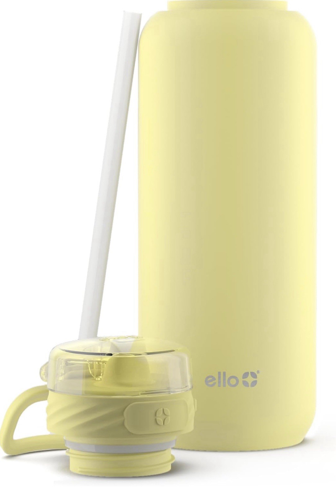 Ello 32 oz Water Bottle Screw Type Pop Top/ Straw-Lemonade Yellow