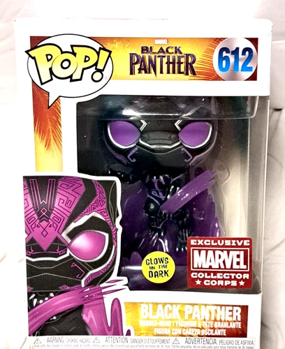 Funko Pop! #612 Black Panther Marvel Glow in the Dark MCC Exclusive Vinyl Toy