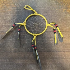 Navajo Native American Dream Catcher Curtis Bitsui Dream Catcher 4" Tanish Wow B