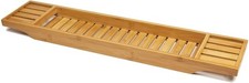 Image of Bamboo Bath Tub Caddy Rack 100% Natural Bamboo Organiser Bathroom Tidy Tray