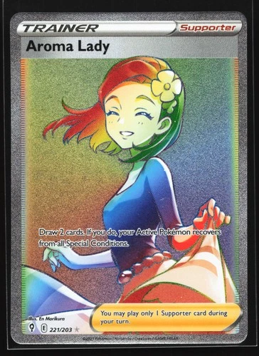 Aroma Lady 221/203 SWSH07: Evolving Skies Secret Rare Pokemon Card