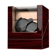 Electric Automatic Watch Winder Rotation Storage Case Wooden Display Box 2 Grids