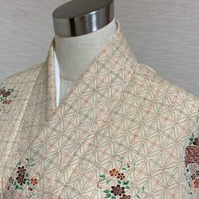 Kimono Washable Small Pattern Polyester 157cm Length Used Japan