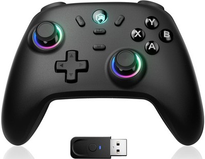 ECHTPower Wireless PC Gaming Controller - Hall Effect Joystick, 2.4G & Black 