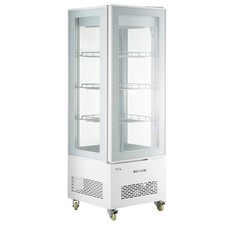 White 4-Sided Glass Refrigerated Display Case
