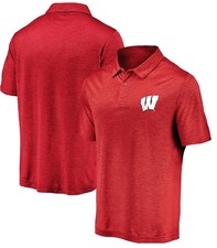 WISCONSIN BADGERS PERFORMANCE POLO SHIRT- 47 BRAND-ADULT LARGE NWT- 75 RETAIL