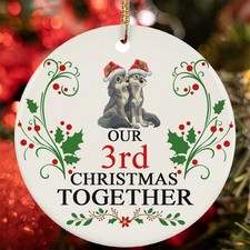 Our 3rd Christmas Together Ornament Funny Wolf Couple 3 Year Anniversary Gift