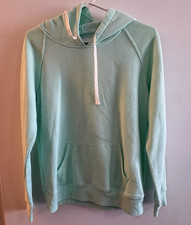 Old Navy Women's L Green Pullover Hoodie Fleece Cotton Blend Hooded Pockets