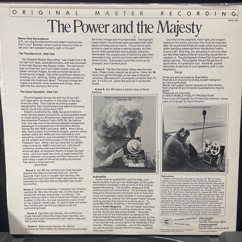 Brad Miller The Power And The Majesty 1978 LP MFSL 004 Original Master Recording - Picture 4 of 4