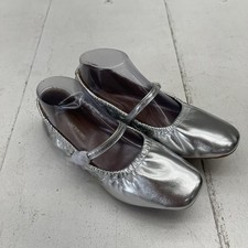 Dream Pairs Silver Bendable Non Slip Mary Jane Ballet Flats Women's Size 8 New