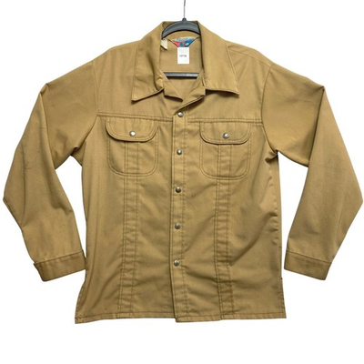 #ad #ad Sears Put On Shop Chore Jacket Mens Size 22 Chest 38 Tan Canvas 70s Retro $34.77