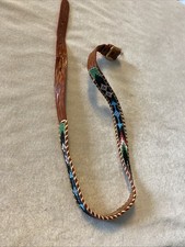 VTG Leather Belt hand Bead Lace Aztec Thunderbird Arrow Indian Eagle Cowhide 30  
