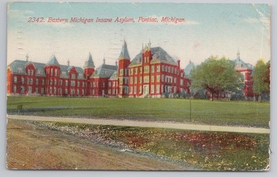 Eastern Michigan Insane Asylum Pontiac MI Kirkbride Gebäude 1908 gebraucht selten
