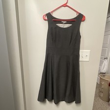 H&M Womens Solid Fit & Flare Dress Gray Scoop...