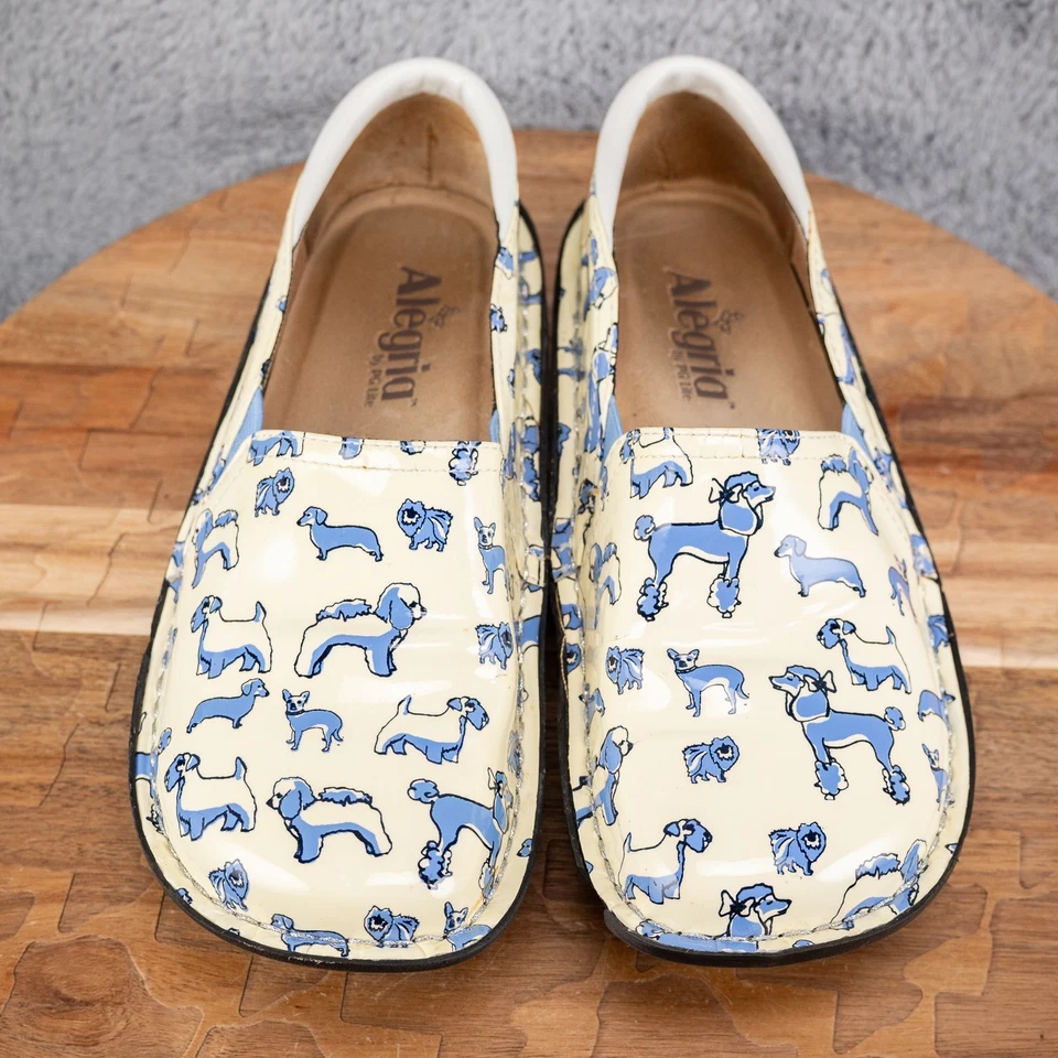 Tamanco Argélia Debra cachorros pequenos poodle couro envernizado branco tamanho 36 UE 5,5 EUA - Imagem 2 de 4