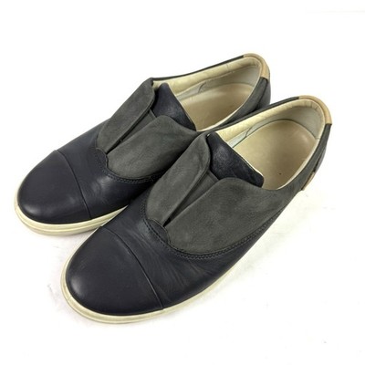 ECCO  Soft 7 Slip On Loafer Sneaker EU 39 Gray Black Leather Danish Design US 8