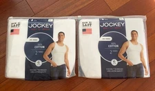 4 Pack Jockey Men's 100% Cotton Tanks Made in America Size Large New