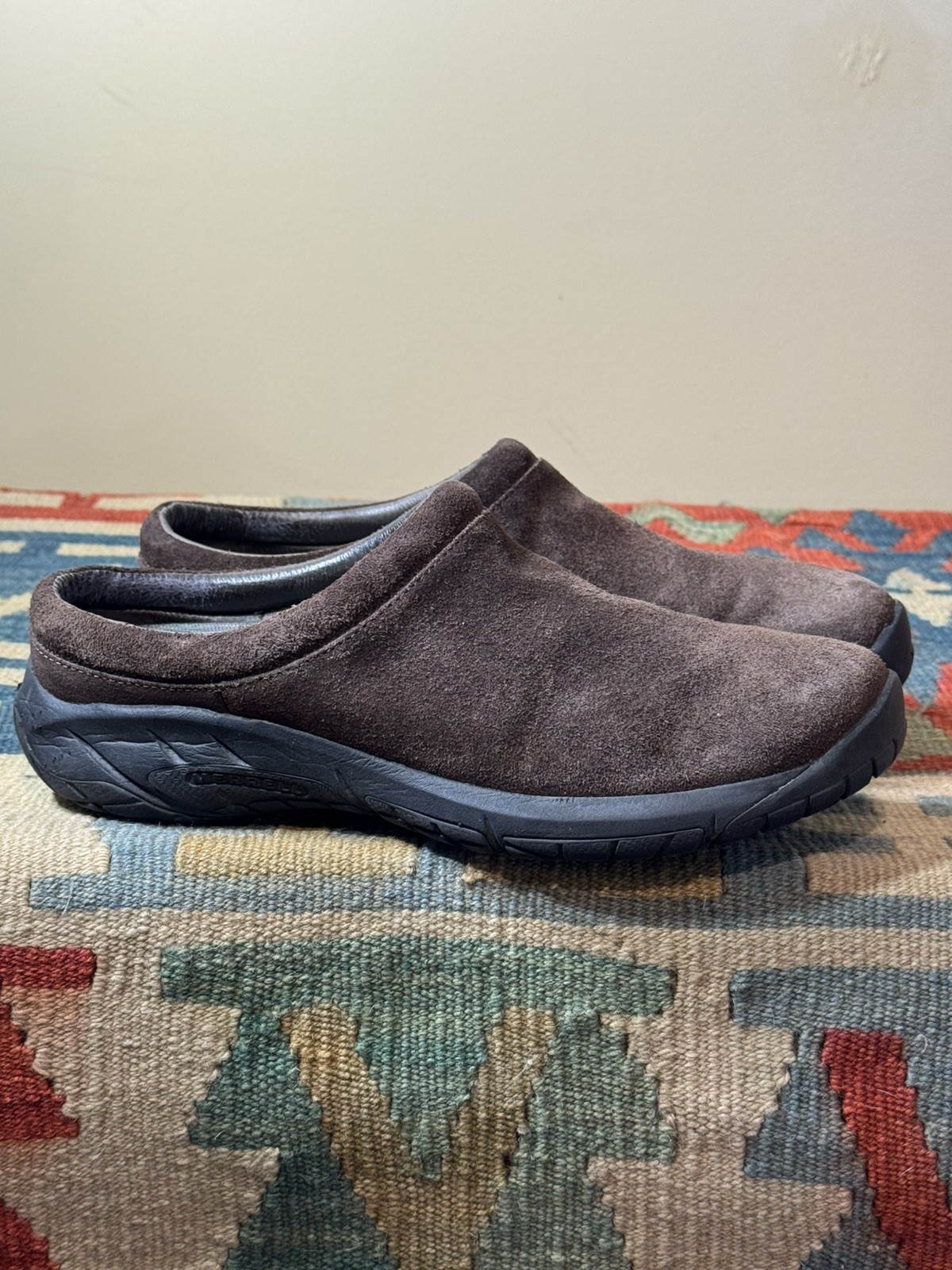 MERRELL Encore Slide Women’s Size 10 Espresso Brown Suede Slip On Clog Mules