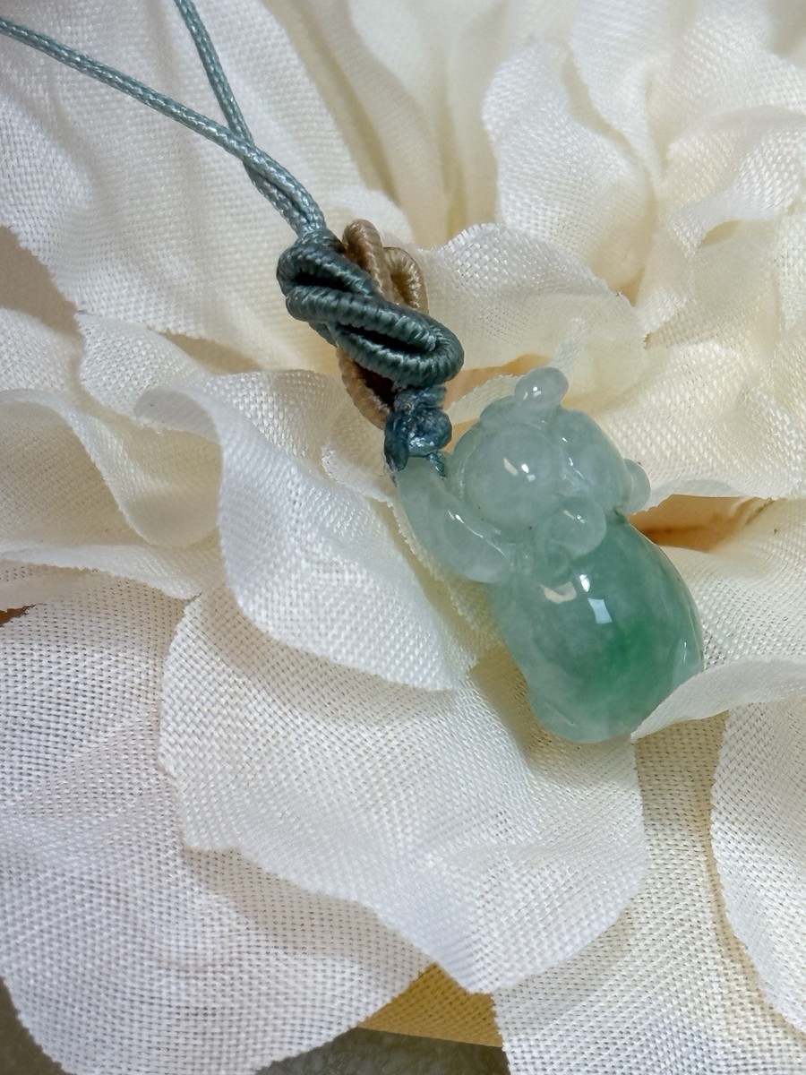 Jadeite Spicy Green Pig Pendant Keychain