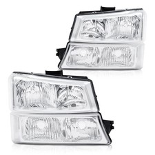 03-06 Chevy Silverado 1500 2500 3500 HD Avalanche Headlights Clear Chrome Lens