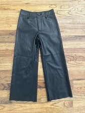 Zara Girls Wide Leg Faux Leather Pants Size 9